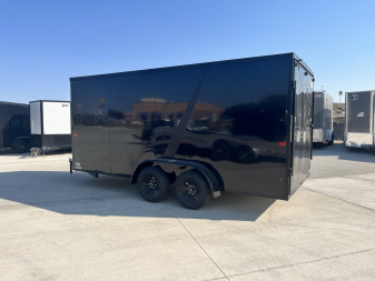 New 2025 AERO 7x16 +2 V BLACKOUT Edition White Interior QUALITY Enclosed Rear Ramp Cargo Trailer
