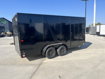 New 2025 AERO 7x16 +2 V BLACKOUT Edition White Interior QUALITY Enclosed Rear Ramp Cargo Trailer