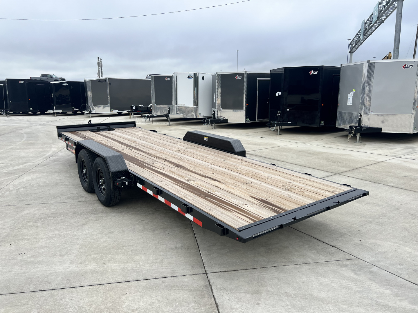 New NEW 2025 H&H Speedloader 22’ POWER TILTbed flatbed Trailer 2-7000 lb axles =14K Removable Fenders