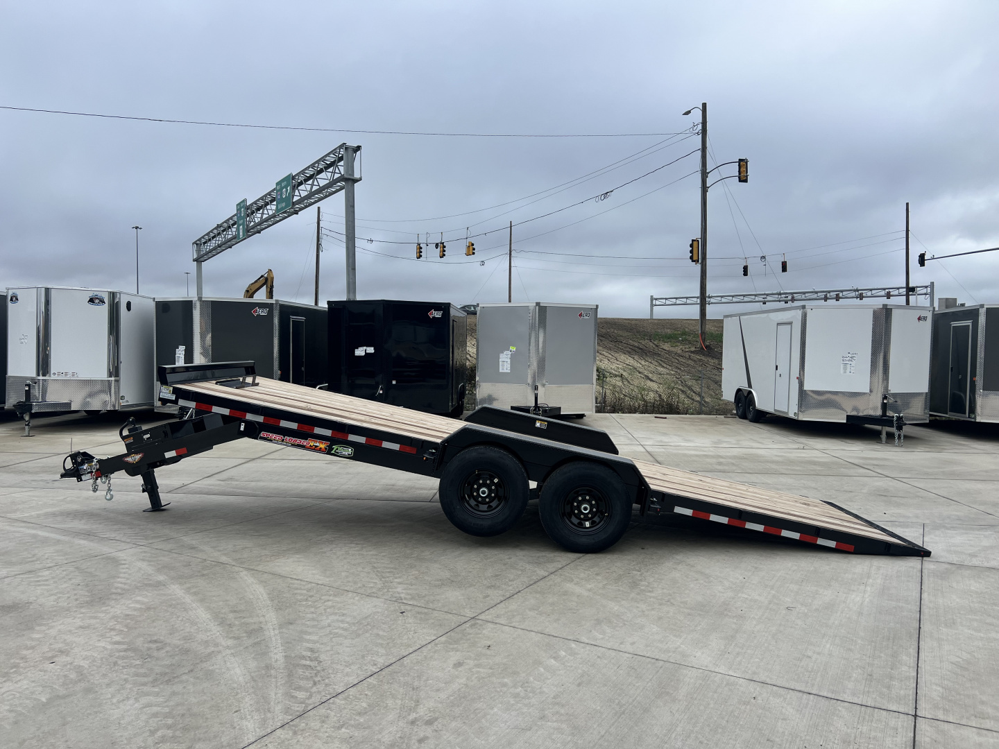 New NEW 2025 H&H Speedloader 22’ POWER TILTbed flatbed Trailer 2-7000 lb axles =14K Removable Fenders