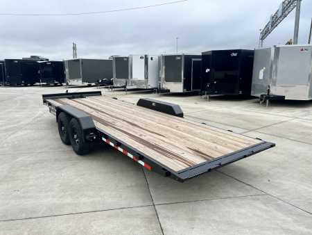 New NEW 2025 H&H Speedloader 22’ POWER TILTbed flatbed Trailer 2-7000 lb axles =14K Removable Fenders