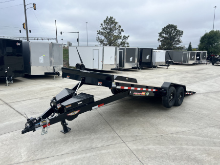 New NEW 2025 H&H Speedloader 22’ POWER TILTbed flatbed Trailer 2-7000 lb axles =14K Removable Fenders