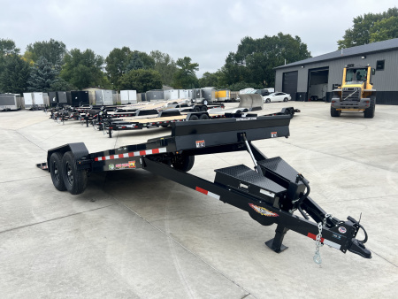 New NEW 2025 H&H Speedloader 22’ POWER TILTbed flatbed Trailer 2-7000 lb axles =14K Removable Fenders