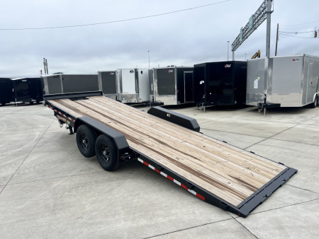 New NEW 2025 H&H Speedloader 22’ POWER TILTbed flatbed Trailer 2-7000 lb axles =14K Removable Fenders