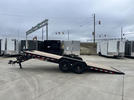 New NEW 2025 H&H Speedloader 22’ POWER TILTbed flatbed Trailer 2-7000 lb axles =14K Removable Fenders