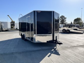 New 2025 H&H 8.5x16 +2’V TALL 7’ Enclosed Rear Ramp Car Hauler Cargo Trailer