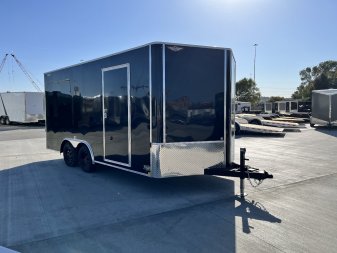 New 2025 H&H 8.5x16 +2’V TALL 7’ Enclosed Rear Ramp Car Hauler Cargo Trailer