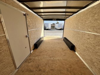 New 2025 H&H 8.5x16 +2’V TALL 7’ Enclosed Rear Ramp Car Hauler Cargo Trailer
