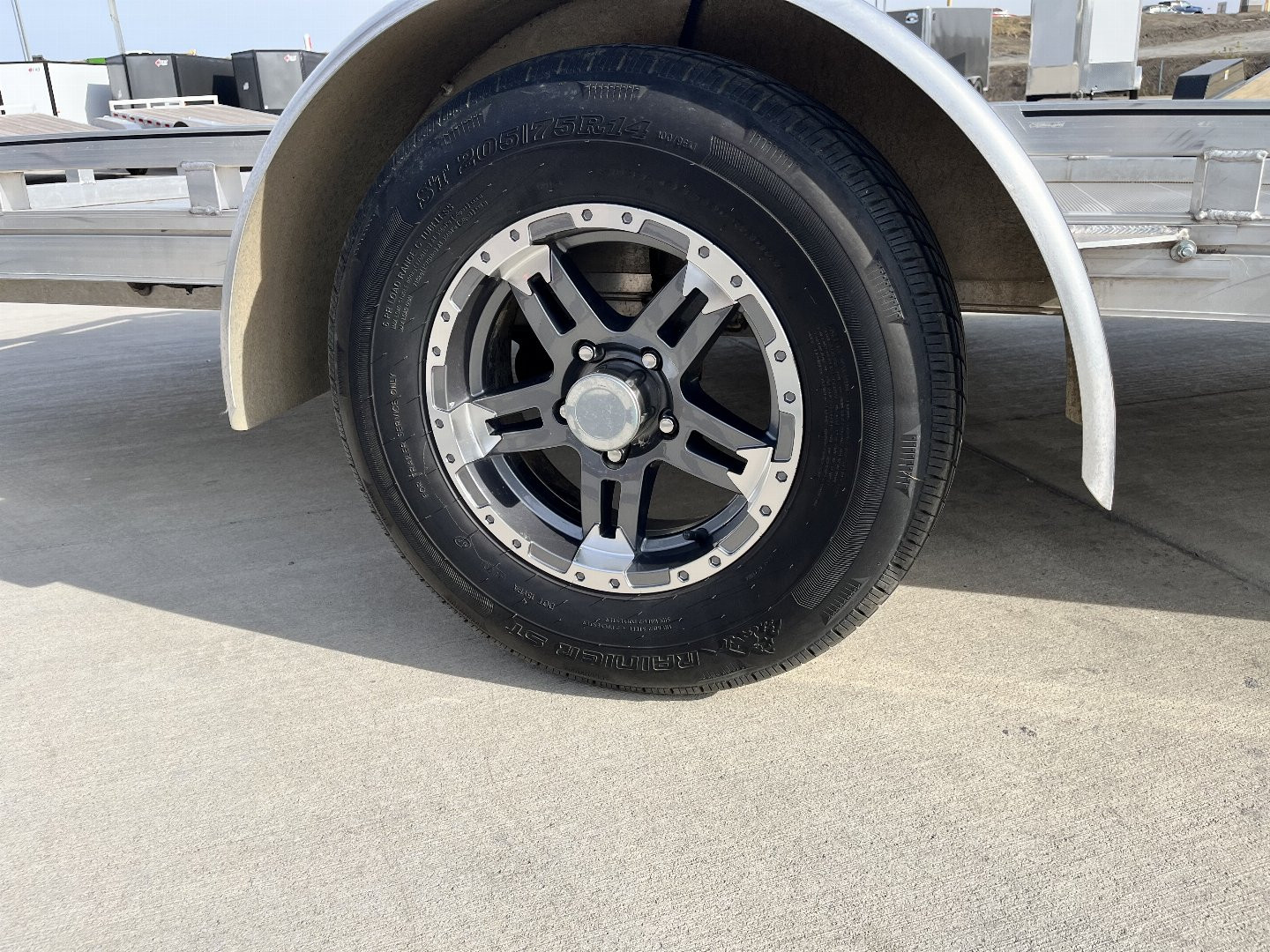 Used 2021 Mission All Aluminum 77"x14' utility TILT flatbed Aluminum Wheels Trailer