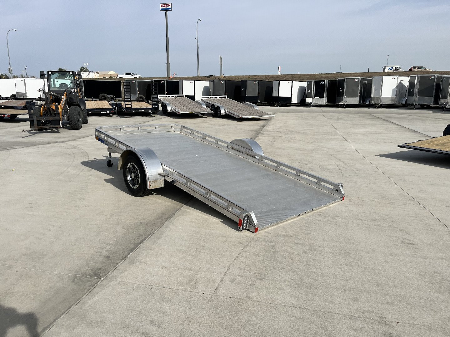 Used 2021 Mission All Aluminum 77"x14' utility TILT flatbed Aluminum Wheels Trailer