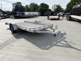 Used 2021 Mission All Aluminum 77"x14' utility TILT flatbed Aluminum Wheels Trailer