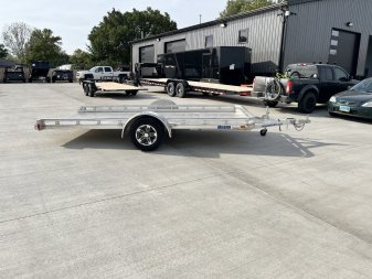 Used 2021 Mission All Aluminum 77"x14' utility TILT flatbed Aluminum Wheels Trailer