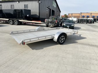 Used 2021 Mission All Aluminum 77"x14' utility TILT flatbed Aluminum Wheels Trailer