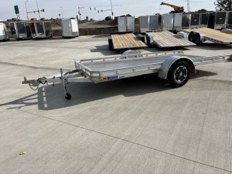 Used 2021 Mission All Aluminum 77"x14' utility TILT flatbed Aluminum Wheels Trailer