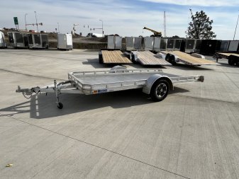 Used 2021 Mission All Aluminum 77"x14' utility TILT flatbed Aluminum Wheels Trailer