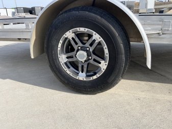 Used 2021 Mission All Aluminum 77"x14' utility TILT flatbed Aluminum Wheels Trailer