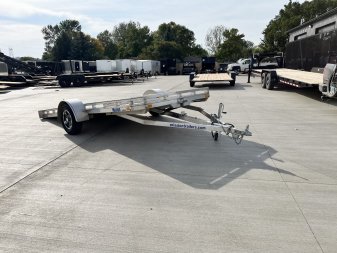 Used 2021 Mission All Aluminum 77"x14' utility TILT flatbed Aluminum Wheels Trailer