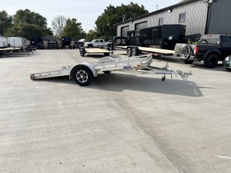 Used 2021 Mission All Aluminum 77"x14' utility TILT flatbed Aluminum Wheels Trailer