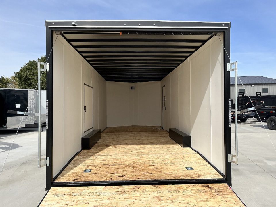New NEW 2025 AERO 8.5x22 + 2’V TALL 7’ QUALITY Enclosed 4x4 ESCAPE DOOR Car Hauler Cargo Trailer