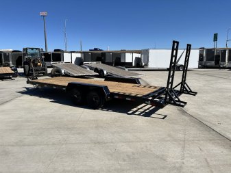 New 2025 Southland 22’=20 flat +2ft dovetail Flatbed 2-5200lb axles =10K  Trailer with Fold Up Ramps