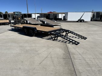 New 2025 Southland 22’=20 flat +2ft dovetail Flatbed 2-5200lb axles =10K  Trailer with Fold Up Ramps