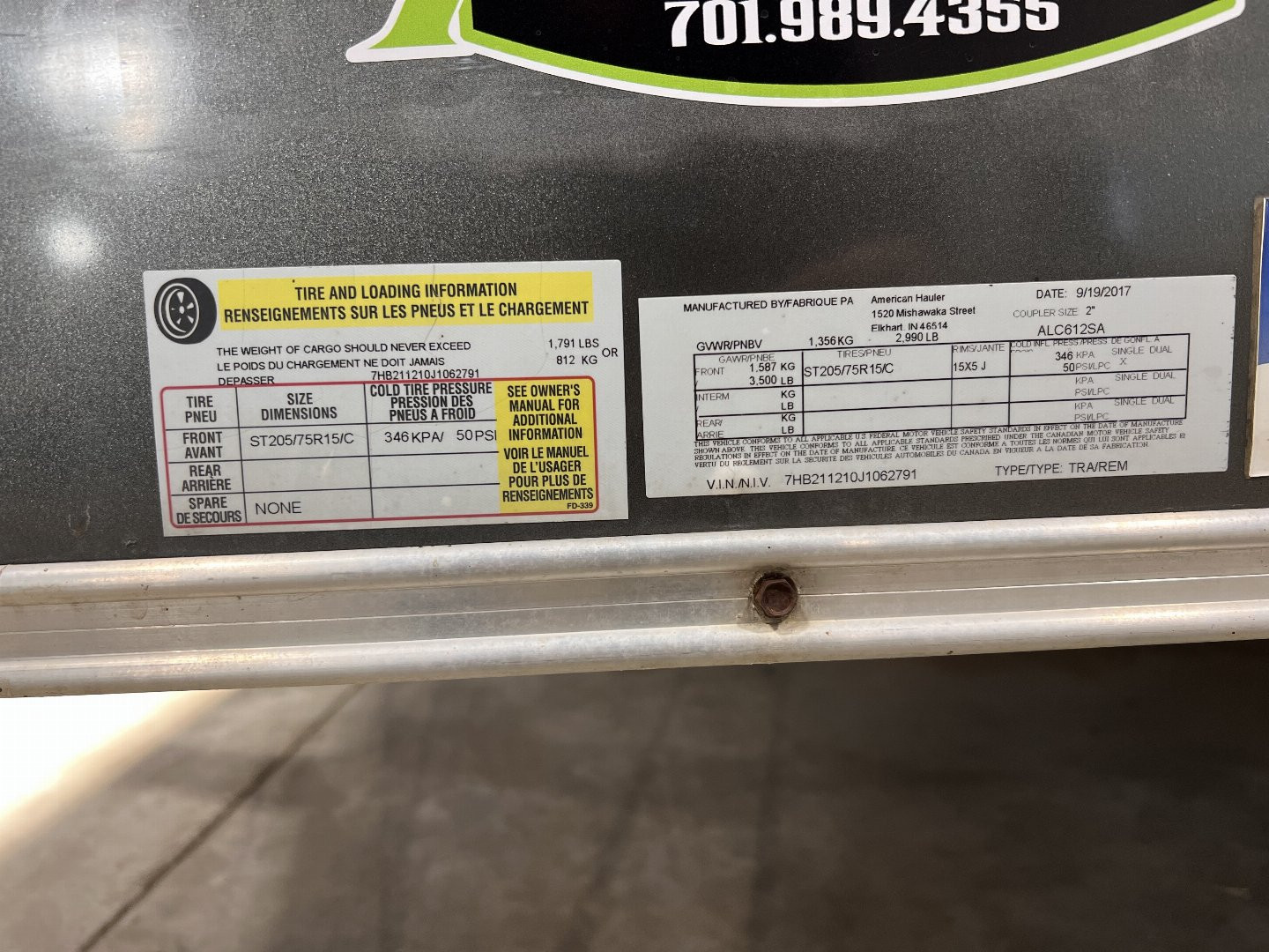 Used 2018 American Hauler Haulmark 610 charcoal Cargo / Enclosed Trailer