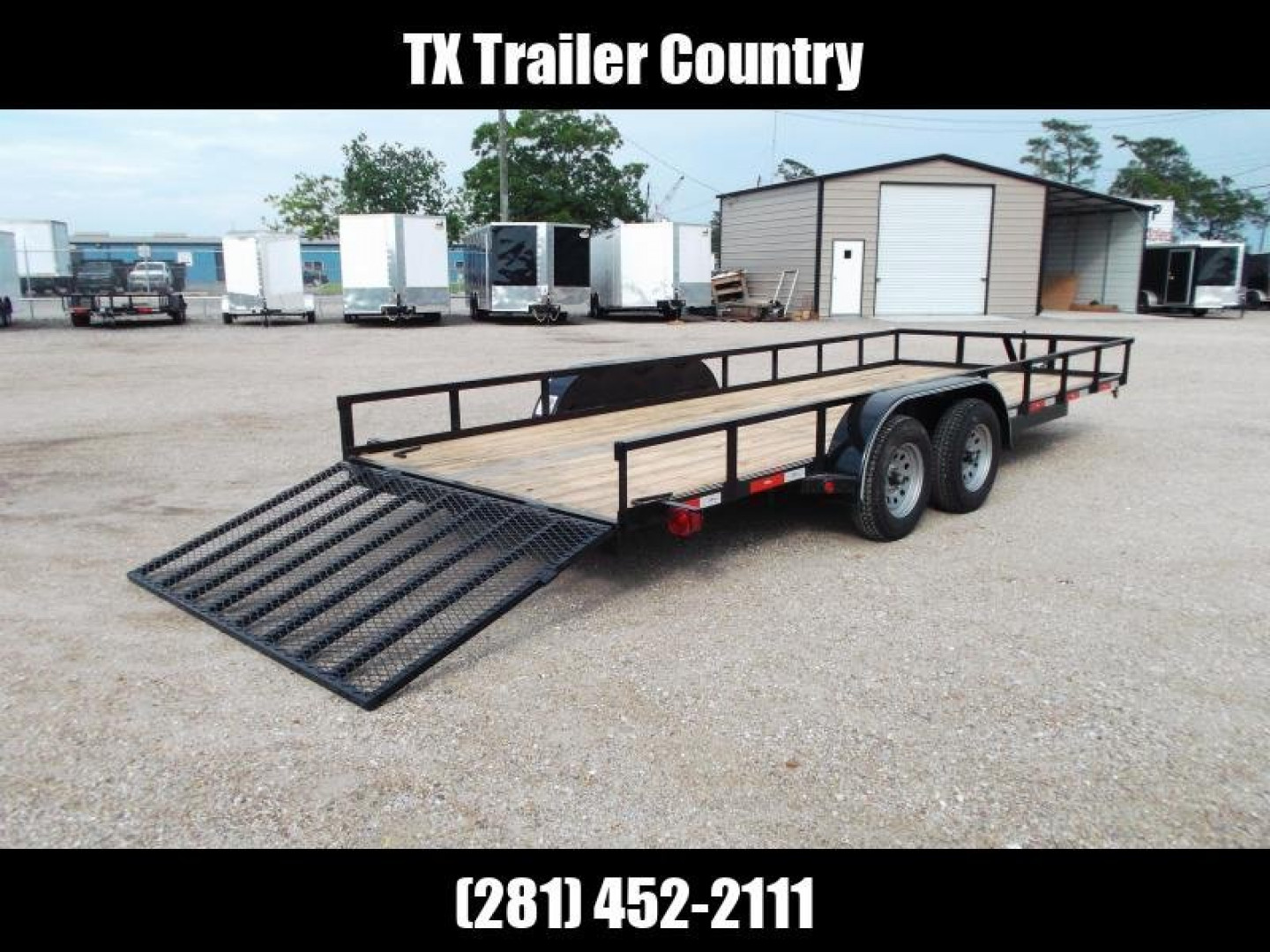 New 2024 Longhorn Trailers 83x20 Utility Trailer / 4ft Ramp Gate / Electric Brakes / Pipetop