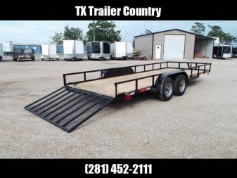 New 2024 Longhorn Trailers 83x20 Utility Trailer / 4ft Ramp Gate / Electric Brakes / Pipetop