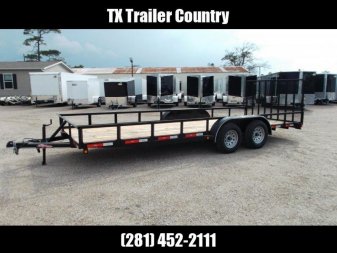 New 2024 Longhorn Trailers 83x20 Utility Trailer / 4ft Ramp Gate / Electric Brakes / Pipetop