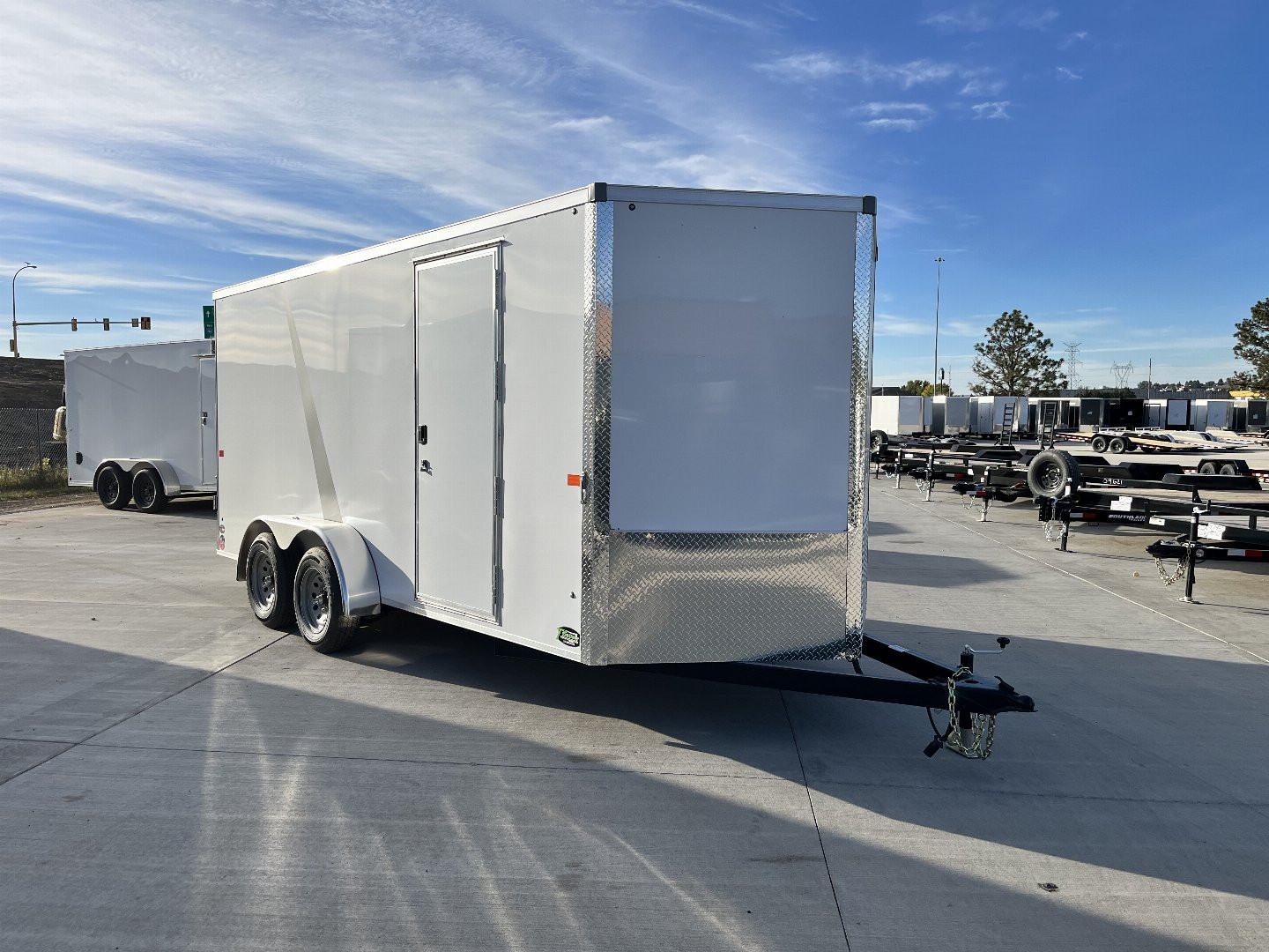 New NEW 2025 AERO 7x16 +2V, WHITE Interior, QUALITY Enclosed Rear Ramp Cargo Trailer 2-3500lb axles=7K