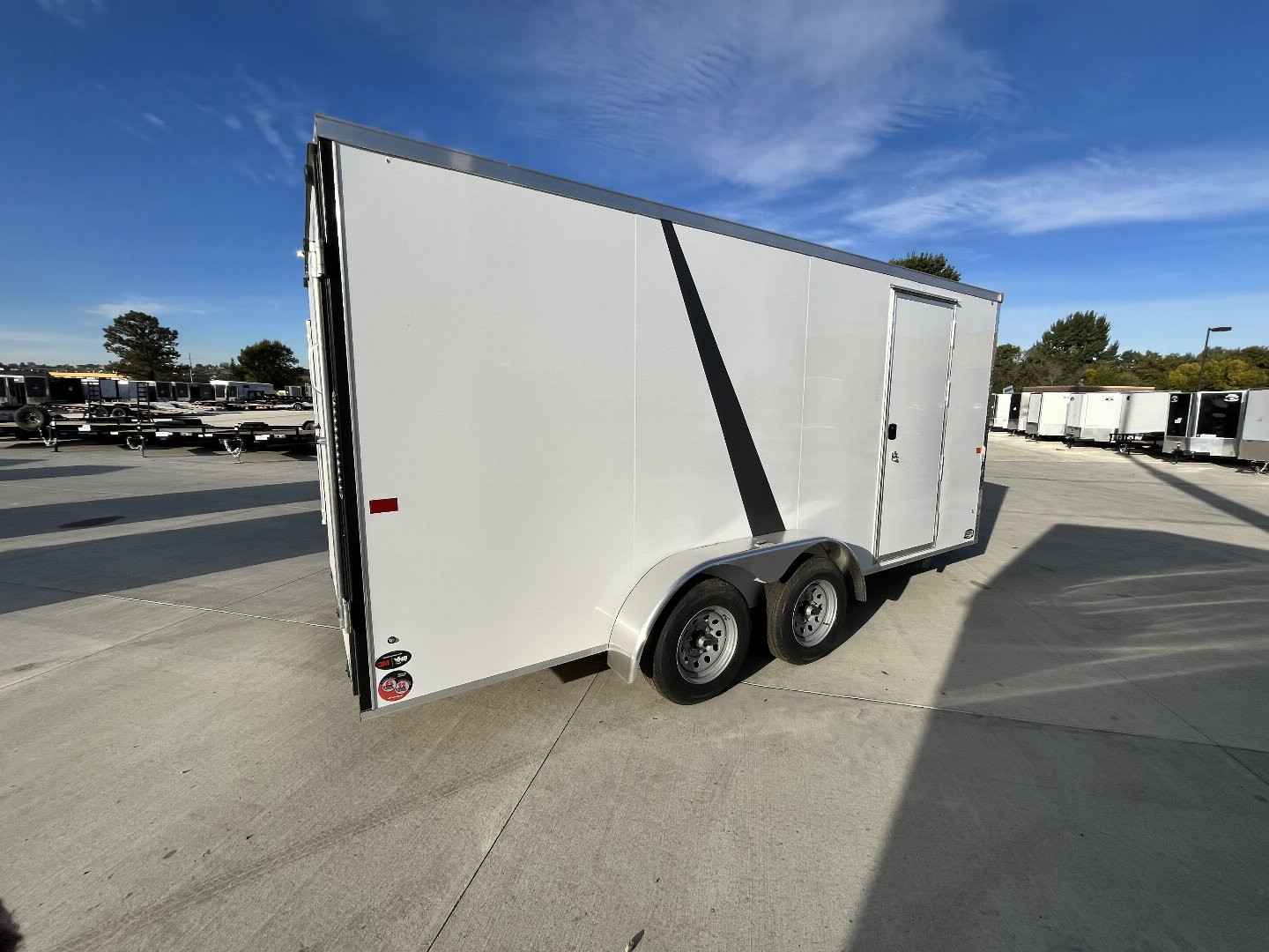 New NEW 2025 AERO 7x16 +2V, WHITE Interior, QUALITY Enclosed Rear Ramp Cargo Trailer 2-3500lb axles=7K