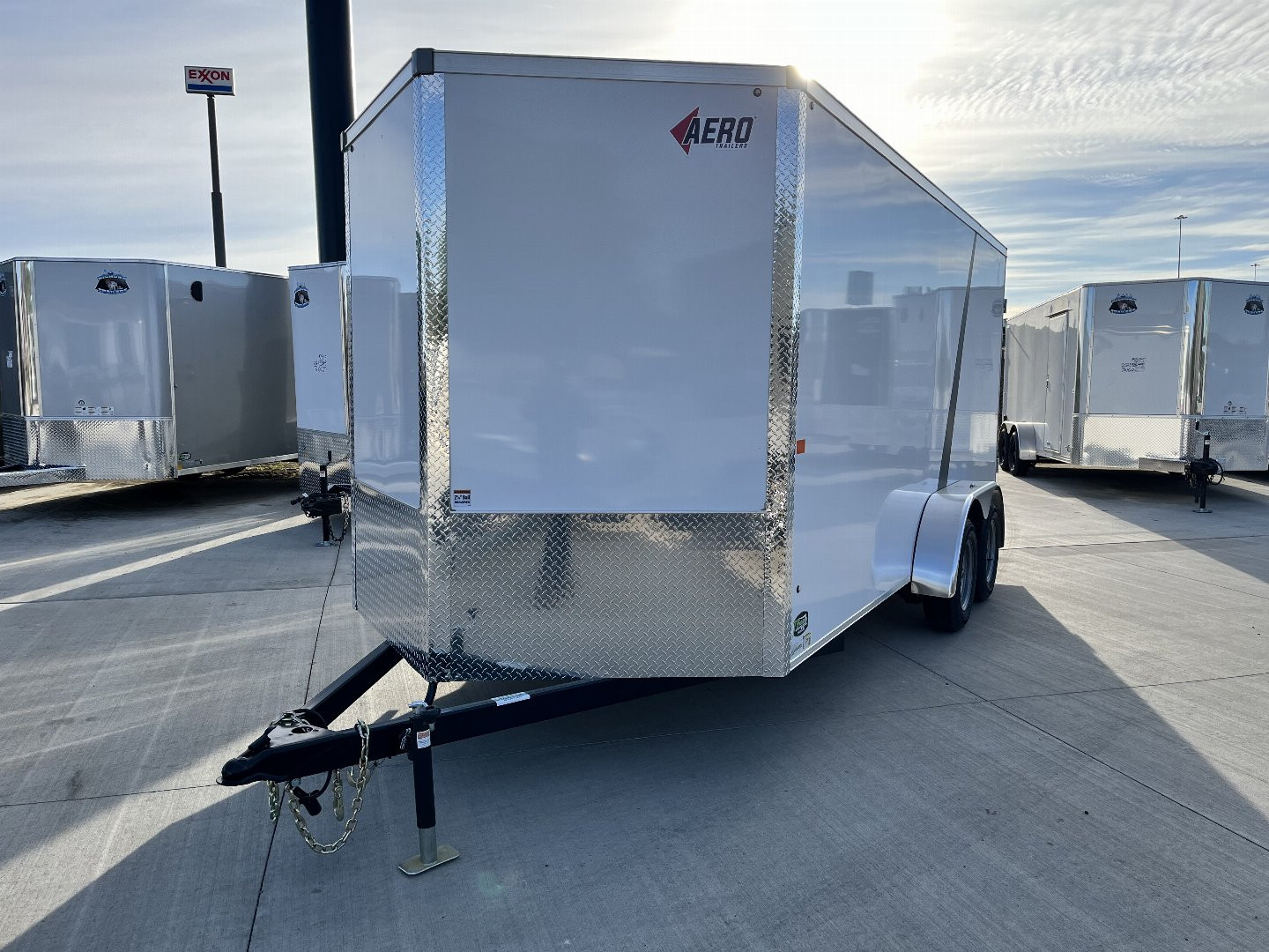 New NEW 2025 AERO 7x16 +2V, WHITE Interior, QUALITY Enclosed Rear Ramp Cargo Trailer 2-3500lb axles=7K