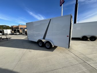 New NEW 2025 AERO 7x16 +2V, WHITE Interior, QUALITY Enclosed Rear Ramp Cargo Trailer 2-3500lb axles=7K
