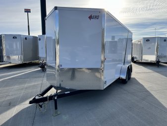 New NEW 2025 AERO 7x16 +2V, WHITE Interior, QUALITY Enclosed Rear Ramp Cargo Trailer 2-3500lb axles=7K