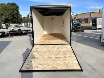 New NEW 2025 AERO 7x16 +2V, WHITE Interior, QUALITY Enclosed Rear Ramp Cargo Trailer 2-3500lb axles=7K