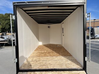 New NEW 2025 AERO 7x16 +2V, WHITE Interior, QUALITY Enclosed Rear Ramp Cargo Trailer 2-3500lb axles=7K