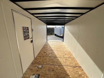 New NEW 2025 AERO 7x16 +2V, WHITE Interior, QUALITY Enclosed Rear Ramp Cargo Trailer 2-3500lb axles=7K