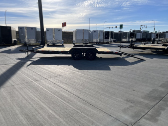 New NEW 2025 H&H 18’ flatbed Trailer 2-3500 lb axles=7K, dovetail, EASY Rear Slide In Ramps