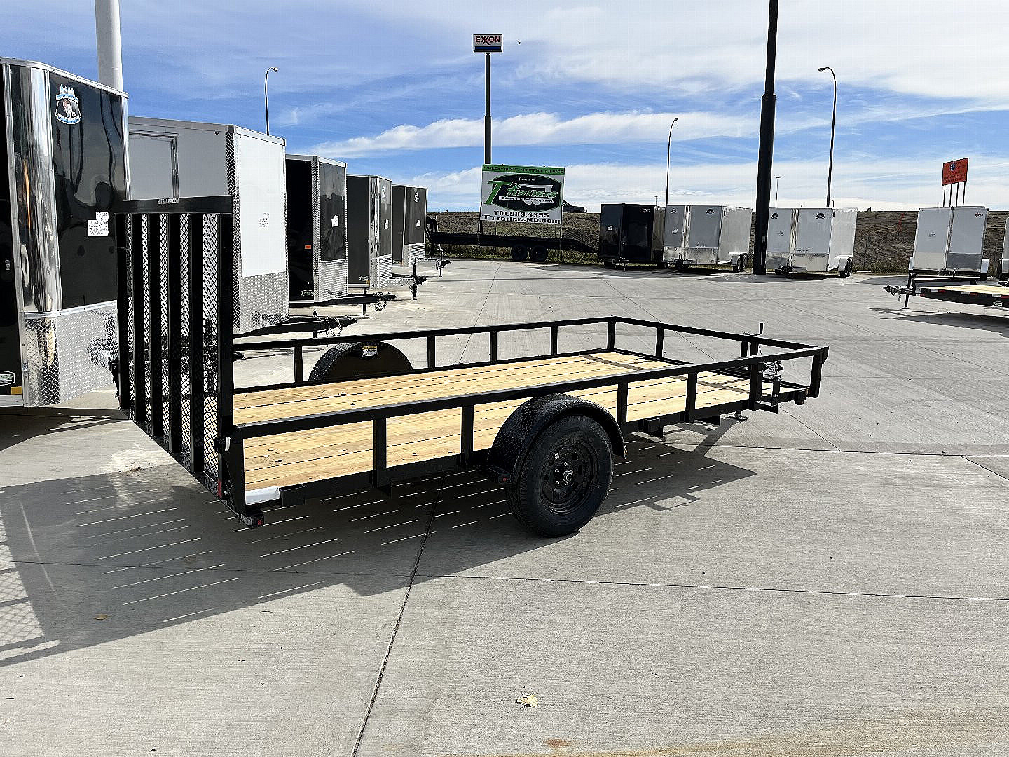 New NEW 2025 H&H 82"x14' Flatbed RailSide Utility with Stand Up gate