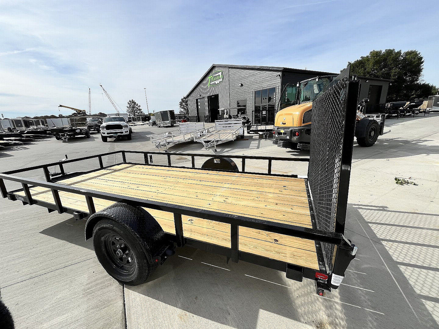 New NEW 2025 H&H 82"x14' Flatbed RailSide Utility with Stand Up gate