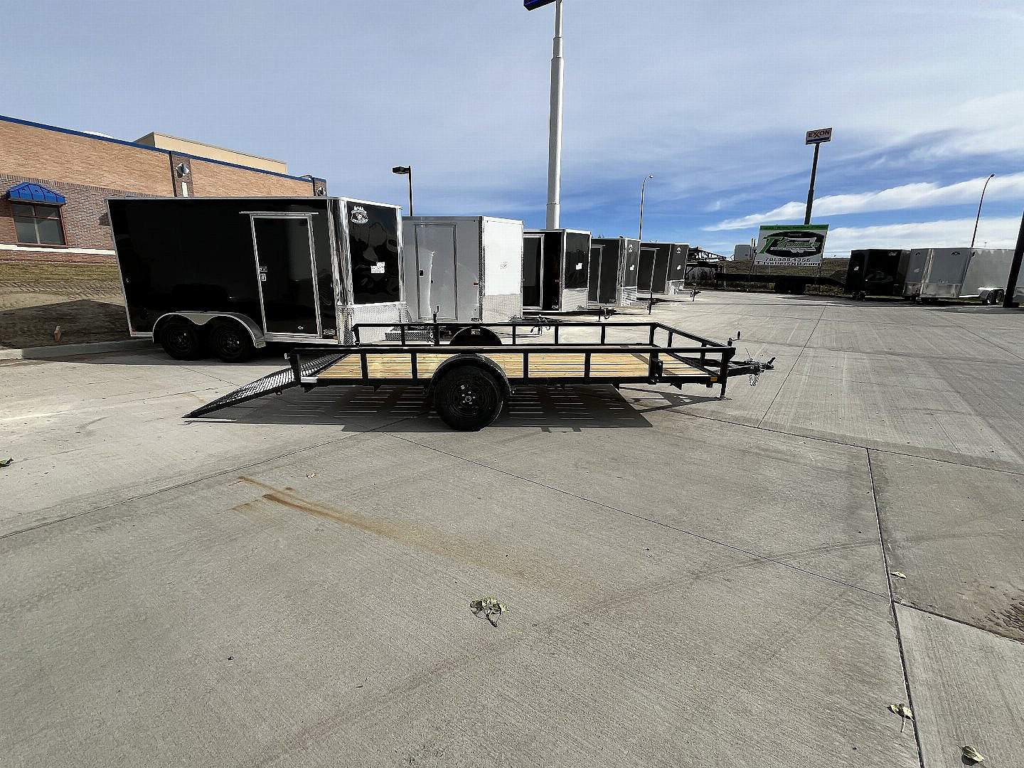 New NEW 2025 H&H 82"x14' Flatbed RailSide Utility with Stand Up gate