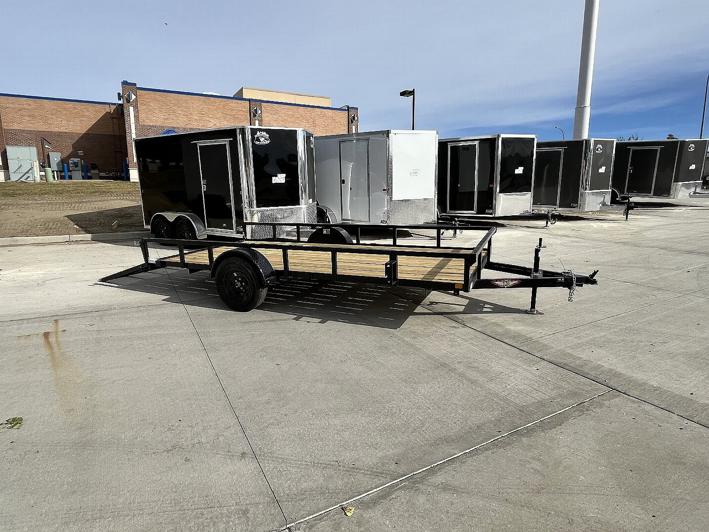 New NEW 2025 H&H 82"x14' Flatbed RailSide Utility with Stand Up gate