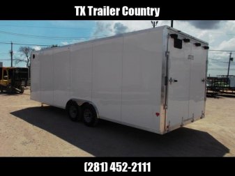 New SPECIAL - 2024 Alcom EZ Hauler 8.5x24 Enclosed Car Hauler / Cargo Trailer / Enclosed Trailer / ALL Aluminum Frame and Body / 5200# Axles / 6'10" Interior / .030 White Fully Screwless Exterior