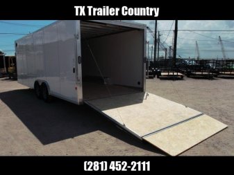 New SPECIAL - 2024 Alcom EZ Hauler 8.5x24 Enclosed Car Hauler / Cargo Trailer / Enclosed Trailer / ALL Aluminum Frame and Body / 5200# Axles / 6'10" Interior / .030 White Fully Screwless Exterior
