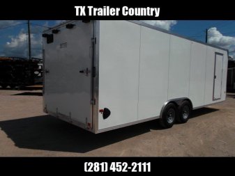 New SPECIAL - 2024 Alcom EZ Hauler 8.5x24 Enclosed Car Hauler / Cargo Trailer / Enclosed Trailer / ALL Aluminum Frame and Body / 5200# Axles / 6'10" Interior / .030 White Fully Screwless Exterior