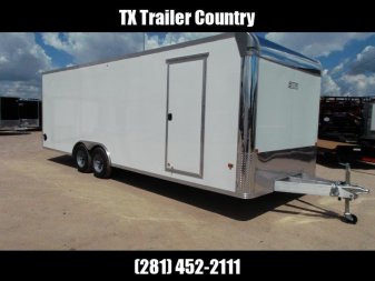 New SPECIAL - 2024 Alcom EZ Hauler 8.5x24 Enclosed Car Hauler / Cargo Trailer / Enclosed Trailer / ALL Aluminum Frame and Body / 5200# Axles / 6'10" Interior / .030 White Fully Screwless Exterior