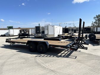 New 2025 Southland 22’ Flatbed 2-7000lb axles =14K Dovetail Trailer Fold Up Ramps