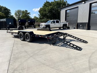 New 2025 Southland 20’ Flatbed 2-7000lb axles =14K Dovetail Trailer Fold Up Ramps