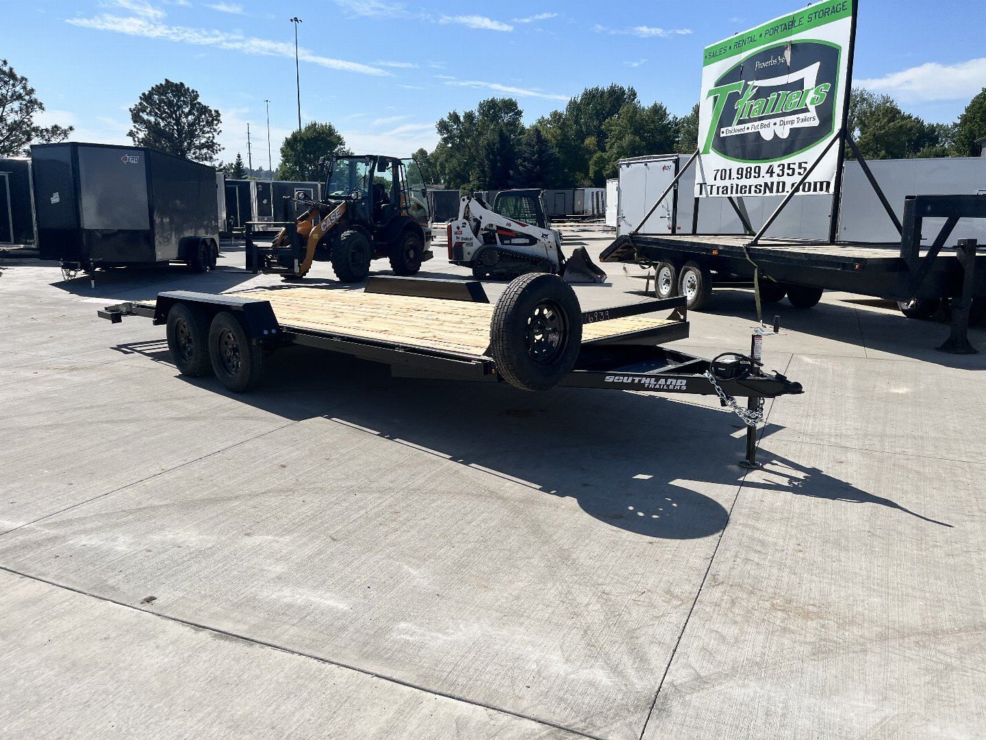 New 2025 Southland 20’=18’flat + 2’ dovetail Flatbed 2-3500lb axles = 7K Trailer with side Slide In Ramps