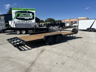 New 2025 Southland 20’=18’flat + 2’ dovetail Flatbed 2-3500lb axles = 7K Trailer with side Slide In Ramps